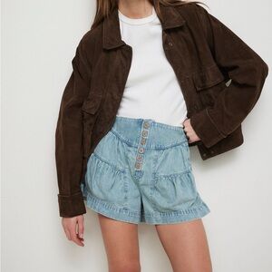 Free People We The Free Fleur Shorts Size Small In Belle Blue Like New!!